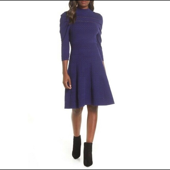Eliza J Dresses & Skirts - NWT Eliza J | Mock Neck Fit & Flare Dress